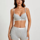 NEW Conjunto de bralette y shorts Boy con estampado de alfabeto para mujer