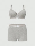 NEW Conjunto de bralette y shorts Boy con estampado de alfabeto para mujer