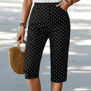 EMERY ROSE Pantalones capri de lunares impresos para mujer para vacaciones y tiempo libre