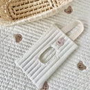 Porta toallitas húmedas portátil con diseño de animal lindo y tapa abatible - Forma cuadrada, material resistente - Bolsa de pañuelos para cochecito de bebé