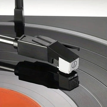 Cartucho LP de Alta Fidelidad con Doble Imán Móvil - Elíptico, Blanco y Negro, Compatible con el Tocadiscos AT3600L, Cuenta con Estilete de Diamante y Caballete de Fibra de Carbono para una Calidad de Sonido Mejorada