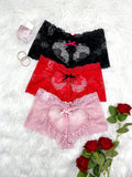 3 piezas de Tangas sexys de encaje para mujer con entrepierna abierta