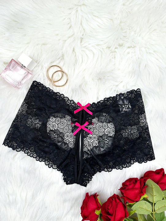 3 piezas de Tangas sexys de encaje para mujer con entrepierna abierta