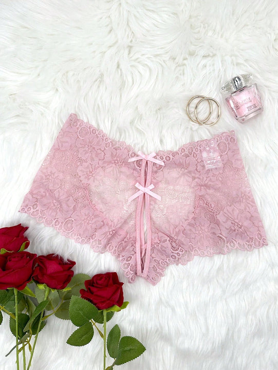 3 piezas de Tangas sexys de encaje para mujer con entrepierna abierta