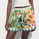 Maija Shorts de vacaciones informales para mujer con estampado
