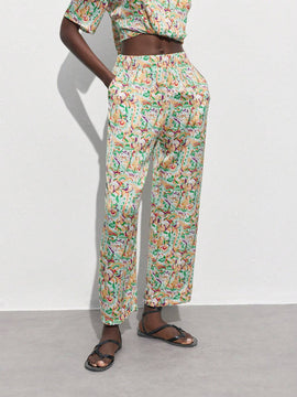 Maija Pantalones estampados de estilo vacacional para mujer