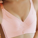 Sencillo Bra Ajustable de Primavera/Verano sin Alambrar con Soporte Lateral y Push-Up, Bottom Gruesa y Parte Superior Delgada, Cierre de Hebilla de Cuatro Filas, Anti-Caida y Anti-Bultos Laterales