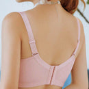 Sencillo Bra Ajustable de Primavera/Verano sin Alambrar con Soporte Lateral y Push-Up, Bottom Gruesa y Parte Superior Delgada, Cierre de Hebilla de Cuatro Filas, Anti-Caida y Anti-Bultos Laterales