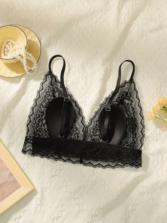 NEW Sujetador con relleno, inalambrico y de encaje negro