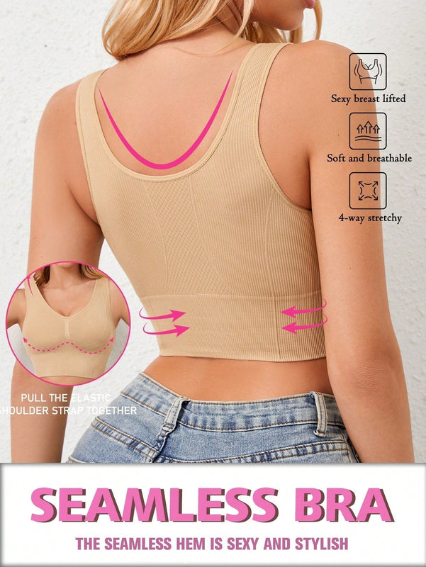 NEW Top de tanque doble sin costuras para mujer con sujetador comodo y transpirable, articulo individual