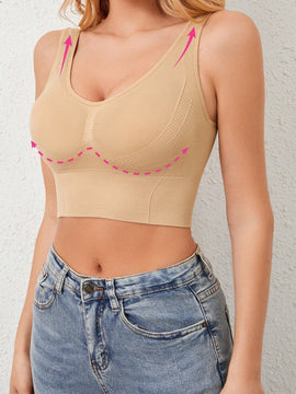 NEW Top de tanque doble sin costuras para mujer con sujetador comodo y transpirable, articulo individual