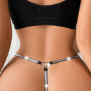 NEW Tanga de forma de corazon con cinta plateada y  sexy para mujer
