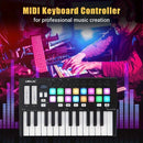 Orca Mini25 Teclado Controlador MIDI USB de 25 Teclas Controlador MIDI USB Con 16 Pads Desencadenantes RGB Retroiluminados Con Retroiluminación RGB
