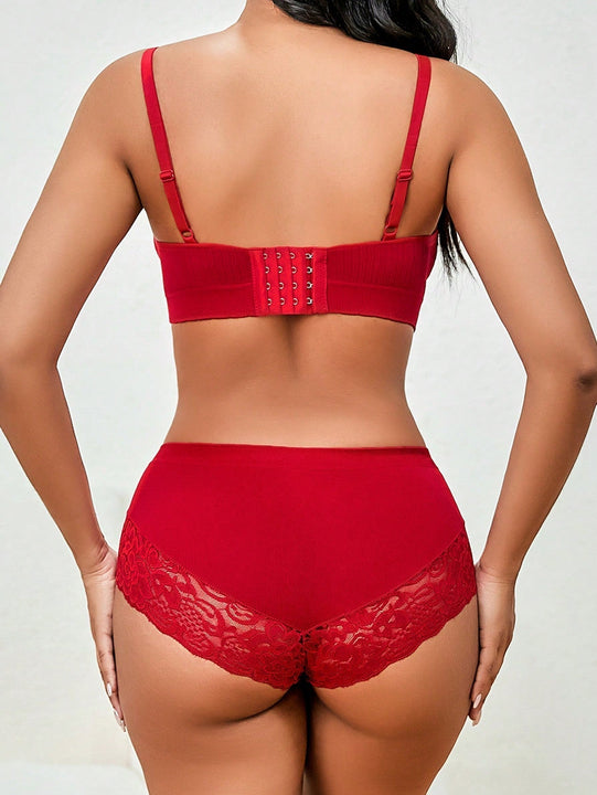 Conjunto de sujetador inalambrico sin costuras y alta elasticidad comodo para mujeres, 2 piezas