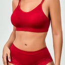 Conjunto de sujetador inalambrico sin costuras y alta elasticidad comodo para mujeres, 2 piezas