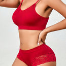 Conjunto de sujetador inalambrico sin costuras y alta elasticidad comodo para mujeres, 2 piezas