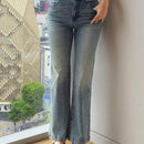 Dazy Designer Jeans acampanados casuales con bolsillos para mujer para uso diario y viajes