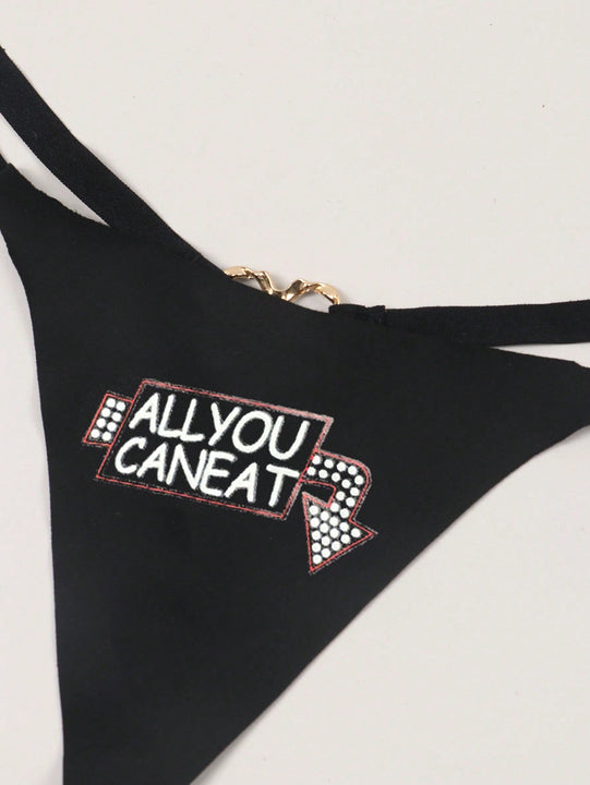 Conjunto de 7 tangas sexys con estampado de corazon para mujeres