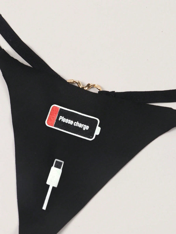 Conjunto de 7 tangas sexys con estampado de corazon para mujeres