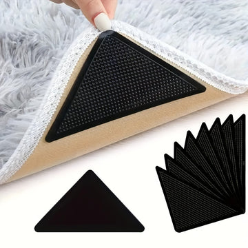 4/8pcs Almohadillas Antideslizantes Premium para Madera y Azulejos - Reutilizables y Lavables, Agarraderas Adhesivas de Doble Cara, Perfectas para Escritorios de Oficina, Camas y Más - Mantiene las Alfombras Planas y Seguras