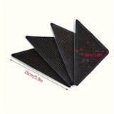 4/8pcs Almohadillas Antideslizantes Premium para Madera y Azulejos - Reutilizables y Lavables, Agarraderas Adhesivas de Doble Cara, Perfectas para Escritorios de Oficina, Camas y Más - Mantiene las Alfombras Planas y Seguras