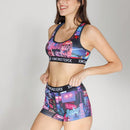 Conjunto de Bra Deportivo y Panty para Mujeres con Impresion de Letras