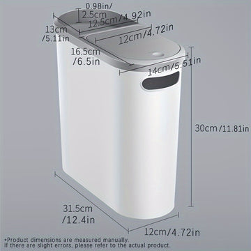 Papelera de Baño de Gran Capacidad con Tapa de Presión - Diseño Elegante y Ahorra Espacio para Esenciales del Hogar, Decoración de Regalo de Navidad/Halloween, Suministros de Baño. Accesorios de Baño, Decoración de Regalo de Navidad/Halloween