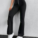 Petite pantalones acampanados con cremallera delantera con anillo-o