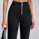 Petite pantalones acampanados con cremallera delantera con anillo-o