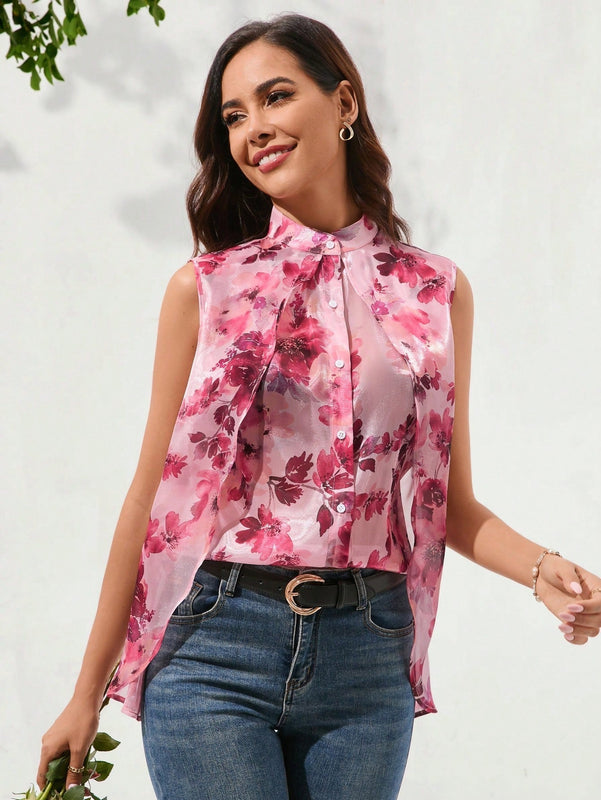 Clasi Camisa de mujer para vestir en capas en verano, ligera y transparente