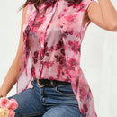 Clasi Camisa de mujer para vestir en capas en verano, ligera y transparente
