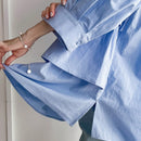 NEW FRIFUL Camisa casual de manga larga en capas con unicolor para mujeres