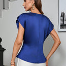 NEW  BIZwear Camisa corta de moda sin mangas con nudo girado, cuello en V envoltura para mujeres, estilo de viaje cotidiano de verano