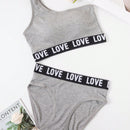 NEW Conjunto deportivo de sujetador y bragas gris para mujer, inalambrico, comodo y transpirable, embellecedor trasero