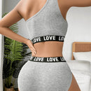 NEW Conjunto deportivo de sujetador y bragas gris para mujer, inalambrico, comodo y transpirable, embellecedor trasero
