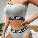 NEW Conjunto deportivo de sujetador y bragas gris para mujer, inalambrico, comodo y transpirable, embellecedor trasero