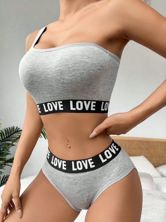 NEW Conjunto deportivo de sujetador y bragas gris para mujer, inalambrico, comodo y transpirable, embellecedor trasero