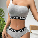 NEW Conjunto deportivo de sujetador y bragas gris para mujer, inalambrico, comodo y transpirable, embellecedor trasero