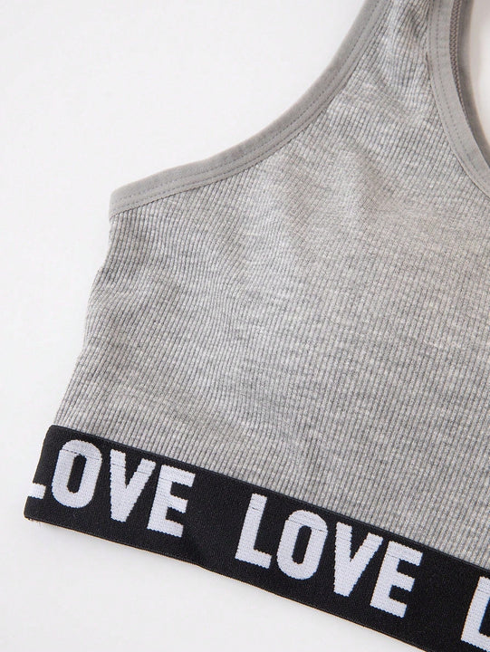 NEW Conjunto deportivo de sujetador y bragas gris para mujer, inalambrico, comodo y transpirable, embellecedor trasero