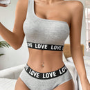 NEW Conjunto deportivo de sujetador y bragas gris para mujer, inalambrico, comodo y transpirable, embellecedor trasero