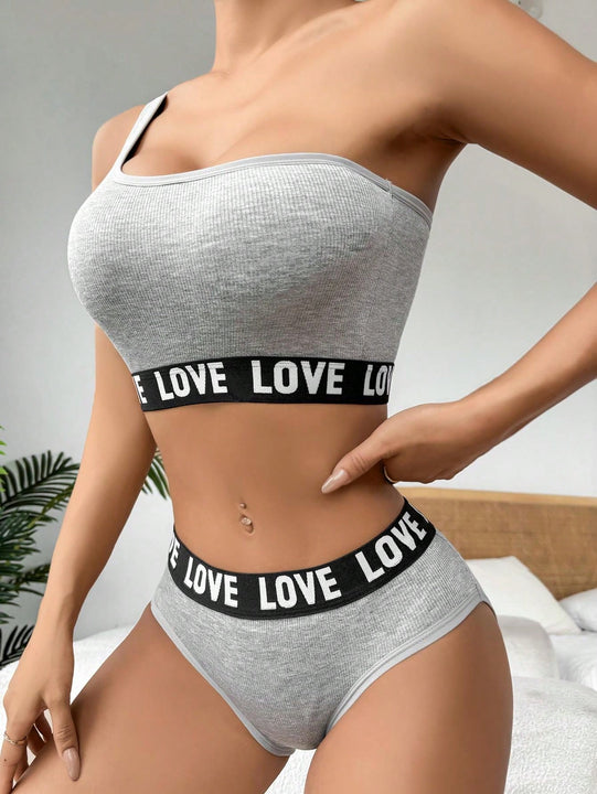 NEW Conjunto deportivo de sujetador y bragas gris para mujer, inalambrico, comodo y transpirable, embellecedor trasero