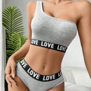 NEW Conjunto deportivo de sujetador y bragas gris para mujer, inalambrico, comodo y transpirable, embellecedor trasero