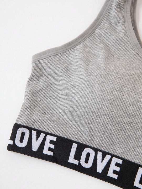 NEW Conjunto deportivo de sujetador y bragas gris para mujer, inalambrico, comodo y transpirable, embellecedor trasero