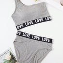 NEW Conjunto deportivo de sujetador y bragas gris para mujer, inalambrico, comodo y transpirable, embellecedor trasero