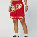 Coolane Shorts deportivos de malla con impresion de letras para mujer