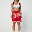 Coolane Shorts deportivos de malla con impresion de letras para mujer
