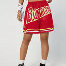 Coolane Shorts deportivos de malla con impresion de letras para mujer
