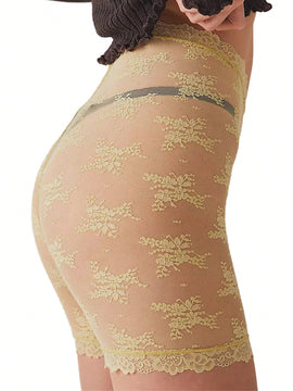 Shorts sexys e transparentes con encaje de parche para verano