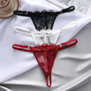 Ropa interior sexy de encaje de unicolor para mujeres (3 piezas)