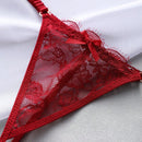 Ropa interior sexy de encaje de unicolor para mujeres (3 piezas)